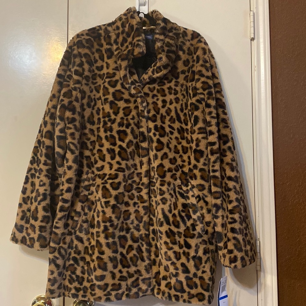 Beautiful Democracy brand leopard faux fur coat brand new with tags